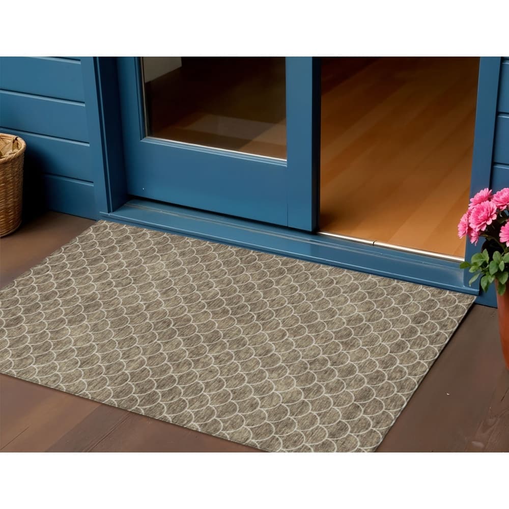 HomeRoots Geometric Transitional Rectangle Outdoor Rug