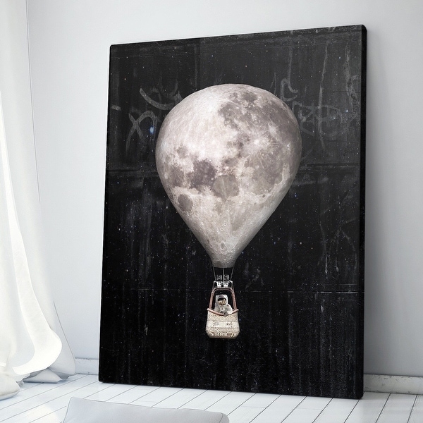 IKONICK Moon Balloon Canvas Art