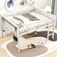preview thumbnail 2 of 6, White Wood Full Size Loft Bed with Hanging Clothes Racks