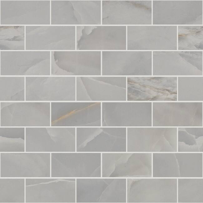 Shaw Gemstone - 12" x 12" Rectangle Tile - Polished Marble Visual - - Dark Grey