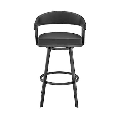 Modern Swivel Low Back Bar Height Stool Chair with Iron Frame and Metal Finish Perfect for Kitchen Island