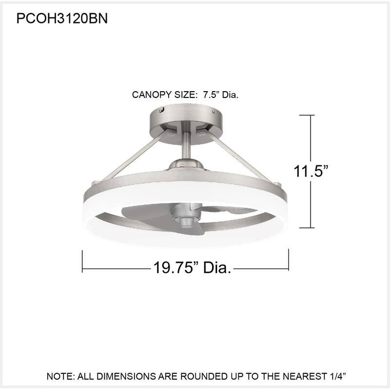 Cohen Integrated LED Brushed Nickel Fan Light