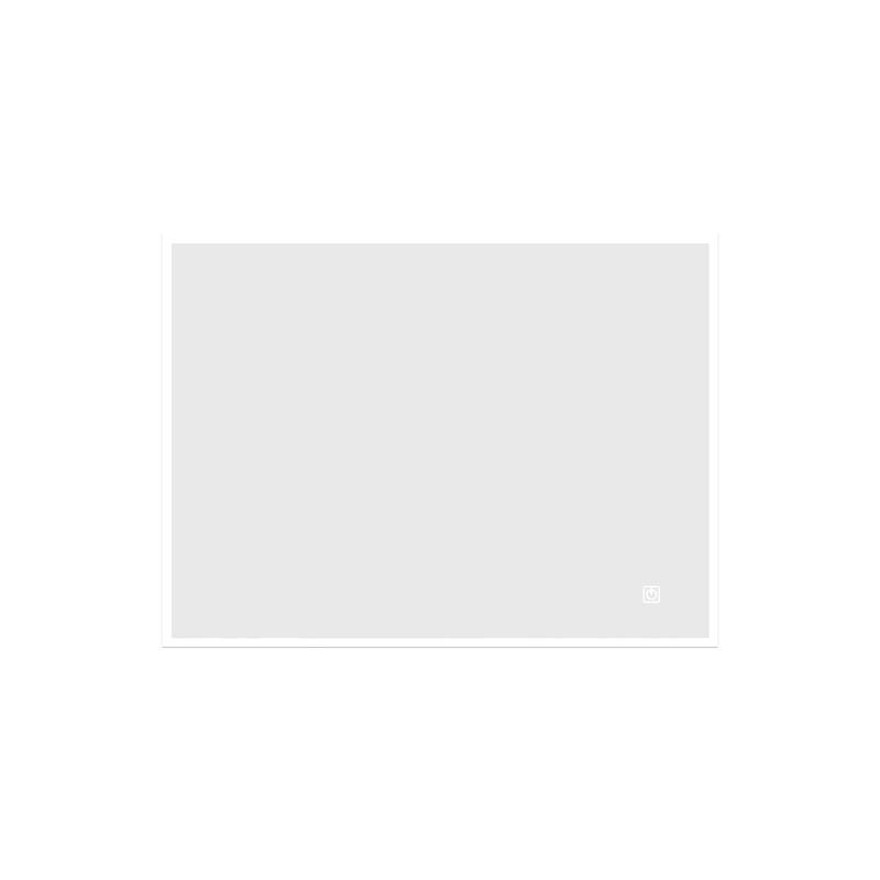 27.55 in. W x 39.37 in. H Rectangular Silver White Framed Dimmable Anti-Fog Wall Mounted Bathroom Vanity Mirror
