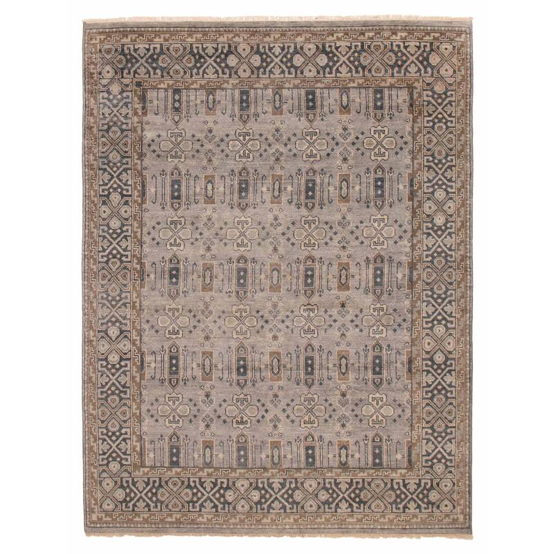 ECARPETGALLERY Hand-knotted Mystique Light Grey Wool Rug - 7' 10" x 10' 6" - Light Grey - 7' 10" x 10' 6"