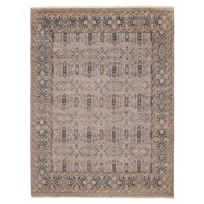 ECARPETGALLERY Hand-knotted Mystique Light Grey Wool Rug - 7' 10" x 10' 6"