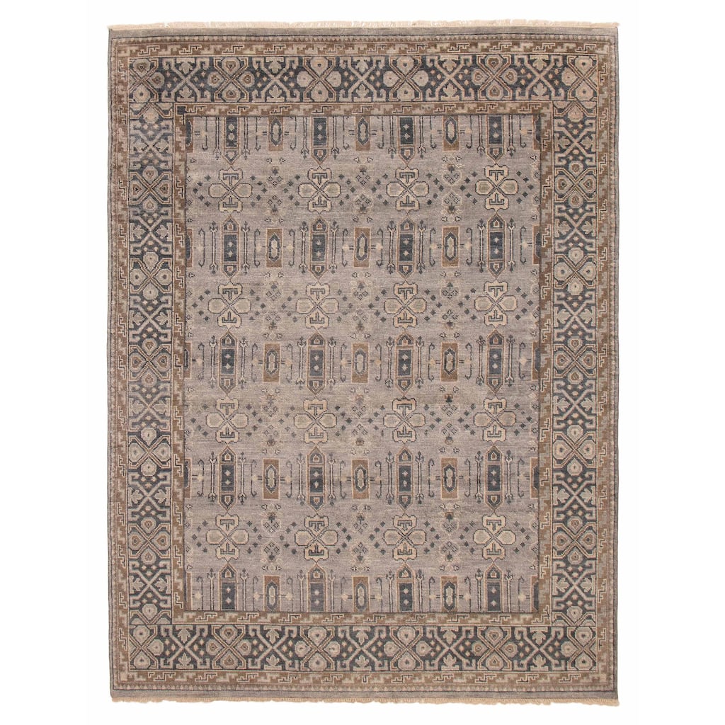 ECARPETGALLERY Hand-knotted Mystique Light Grey Wool Rug - 7' 10" x 10' 6"