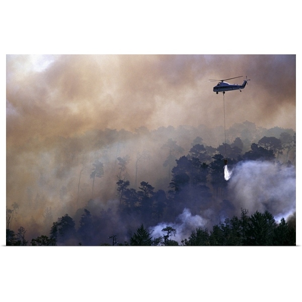"Helicopter fighting firestorm" Poster Print