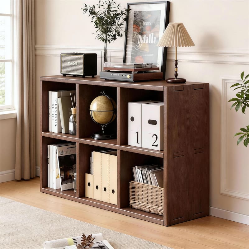 Book Shelf with 6 Storage Place Wooden Bookshelf Storage Organizer Diaplay Cabinet
