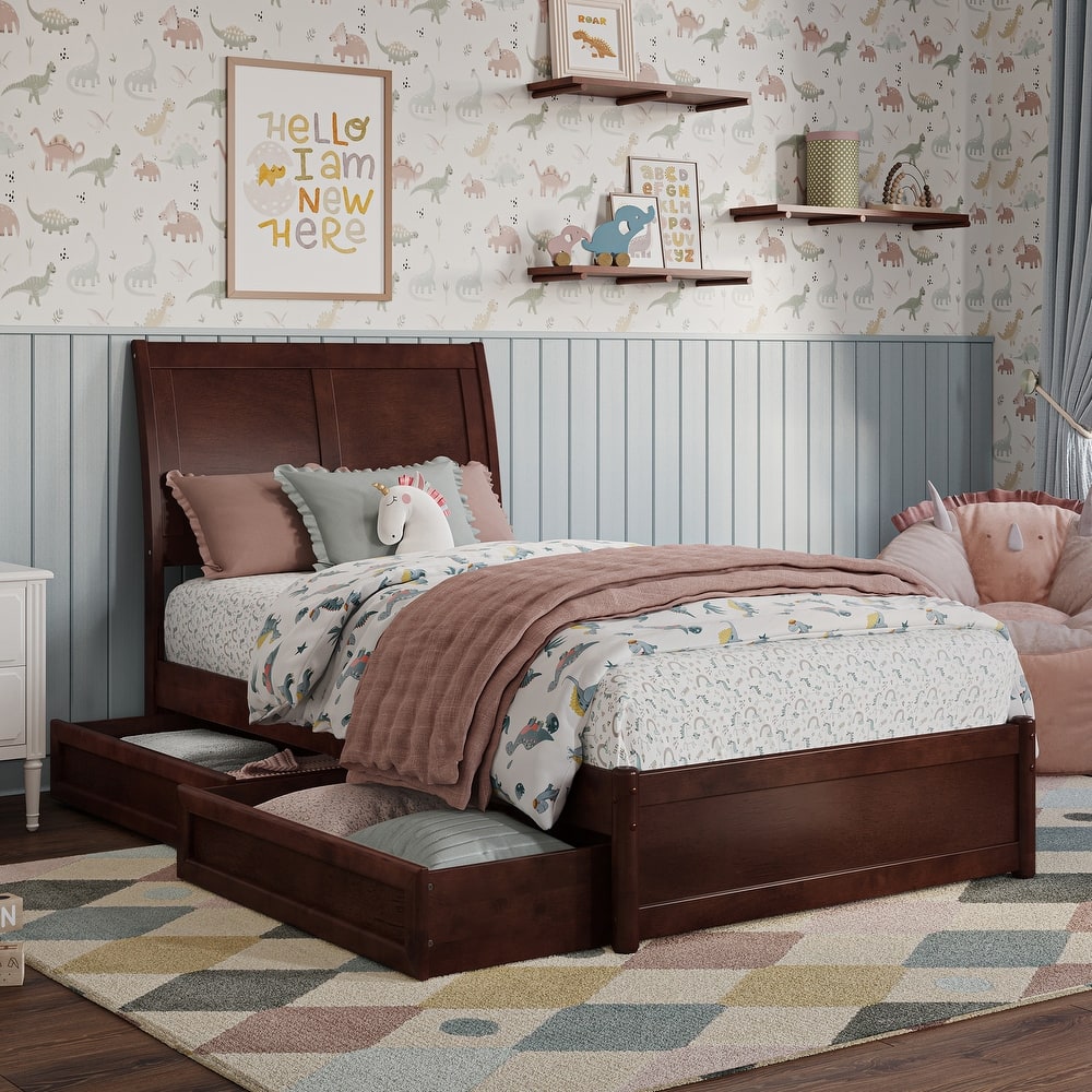 Andorra Platform Bed with Panel Footboard and Storage Drawers