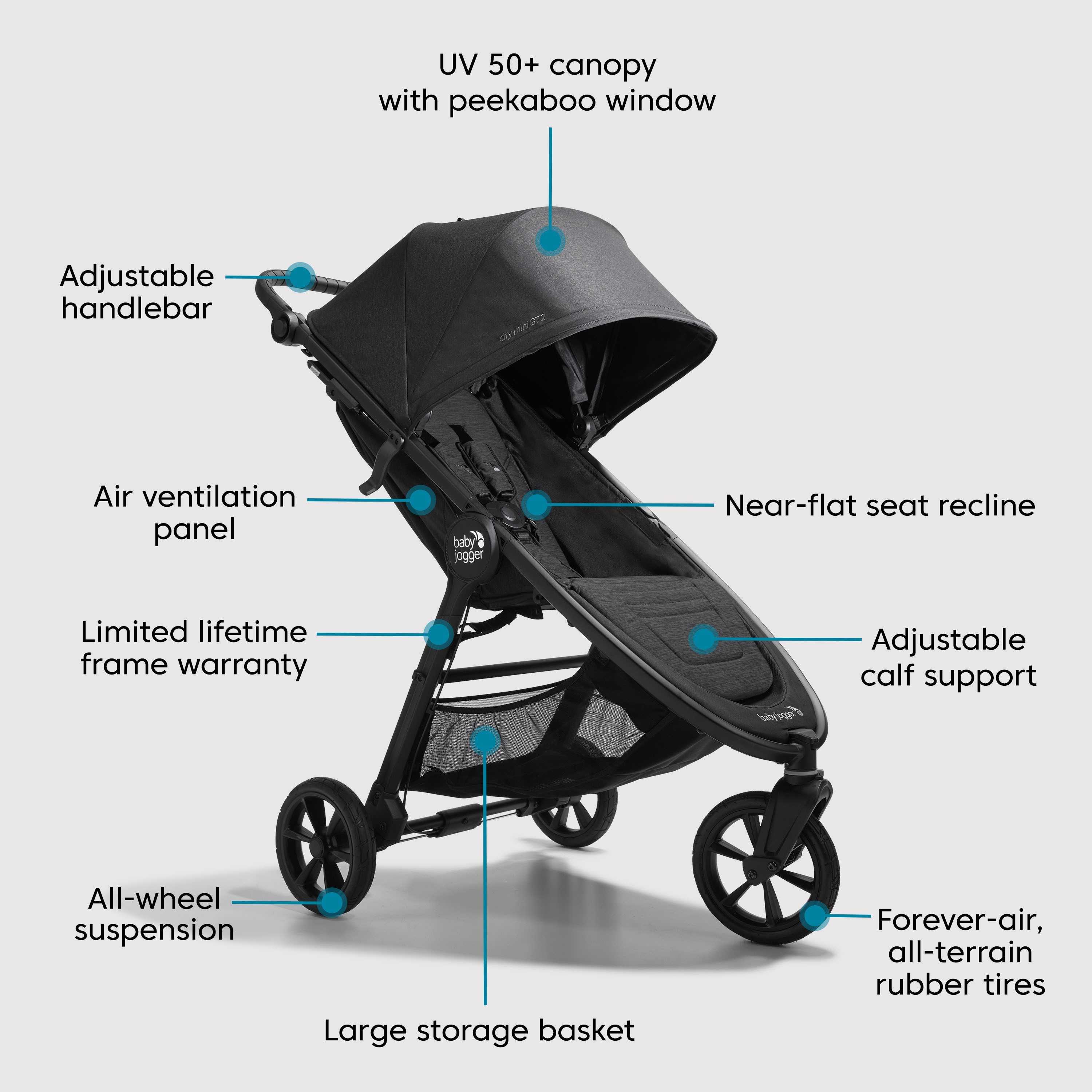 Baby Jogger City Mini GT2 All-Terrain Travel System, Opulent Black