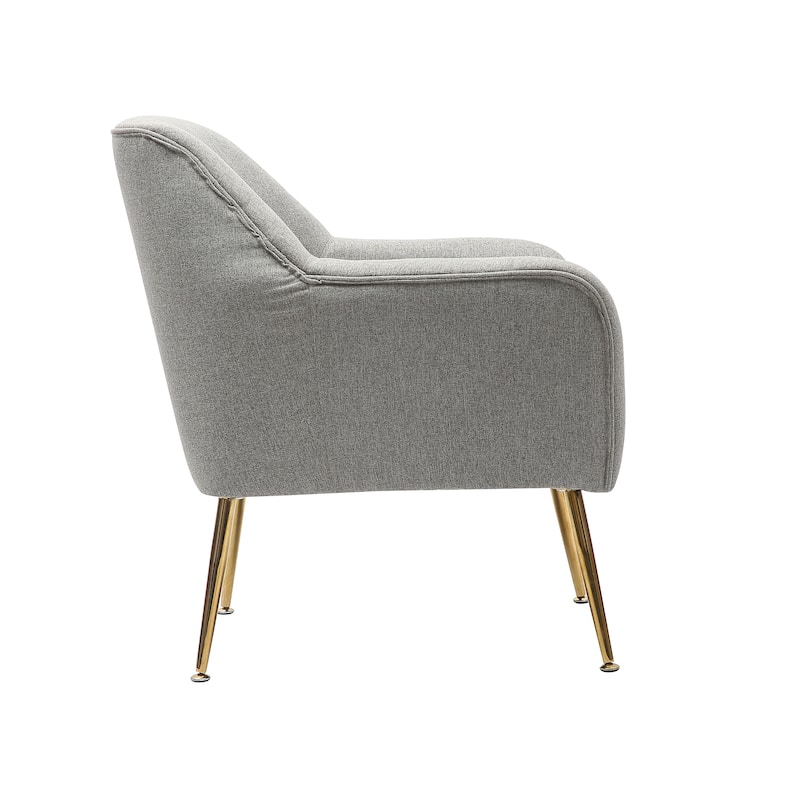 Porthos Home Thea Accent Chair, Fabric Upholstery, Gold Metal Legs
