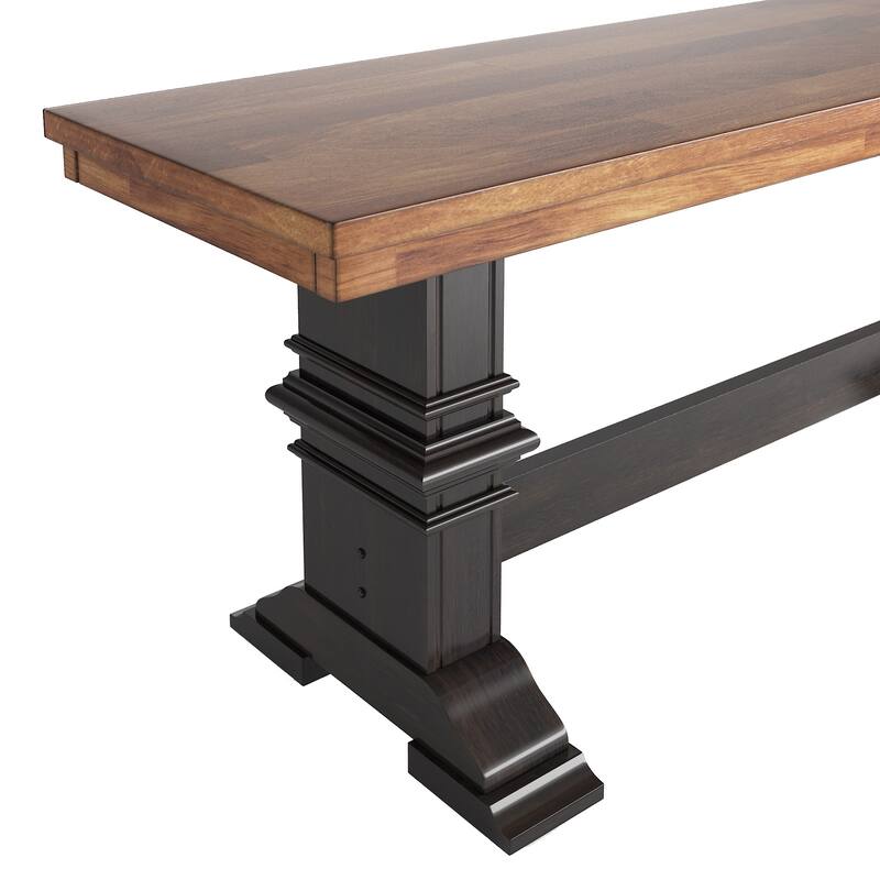 Eleanor Two-Tone Trestle Leg Wood Dining Bench by iNSPIRE Q Classic