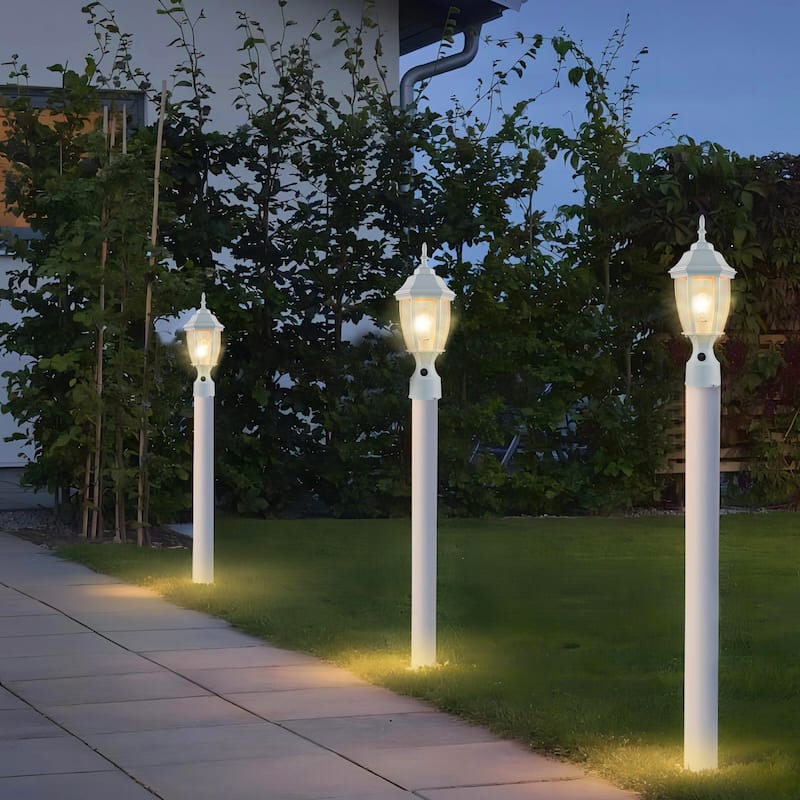 16" Post Light Fixture with Tempered Glass(2 Pack)
