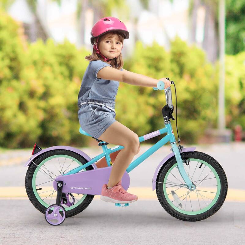 Costway 16" Kids Bike with Adjustable Saddle Handlebar Removable