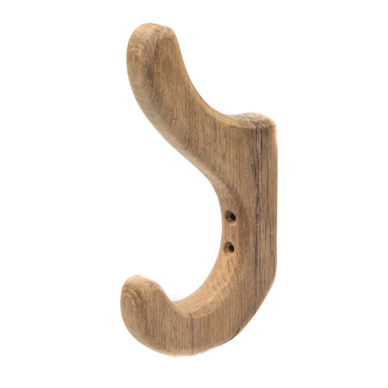 Solid Teak Hook - 7" H x 3-3/4" D x 7/8" Thick