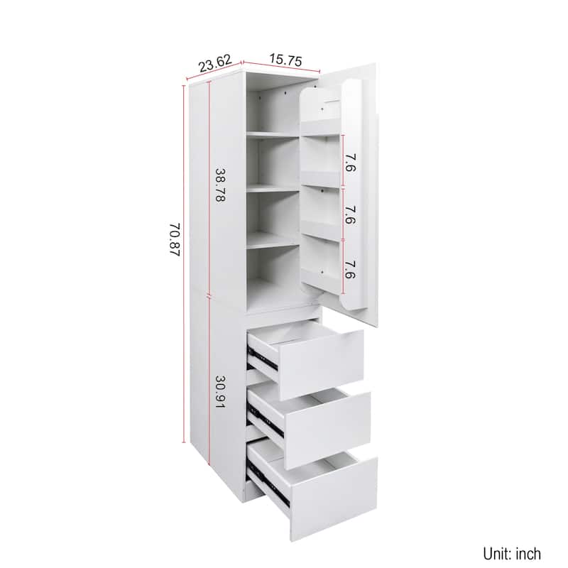 Kitchen Pantry Storage Cabinet,Food Pantry Cabinet with Doors ,shelves and drawers