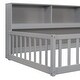 preview thumbnail 10 of 18, Twin Floor Bed with Bedside Bookcase,Shelves,Guardrails