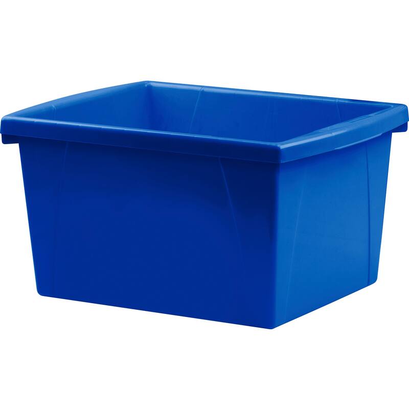 Storex 4 Gallon Storage Bin, Blue, Pack of 3