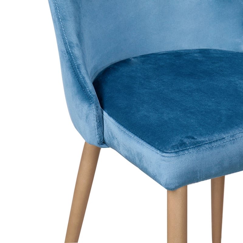 Mid-Century Velvet and Metal Dining Chair, Set of 4 - Black and Aged Gold