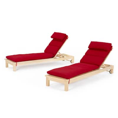 Kooper 2 Piece Sunbrella Outdoor Patio Chaise Lounges With Cushions