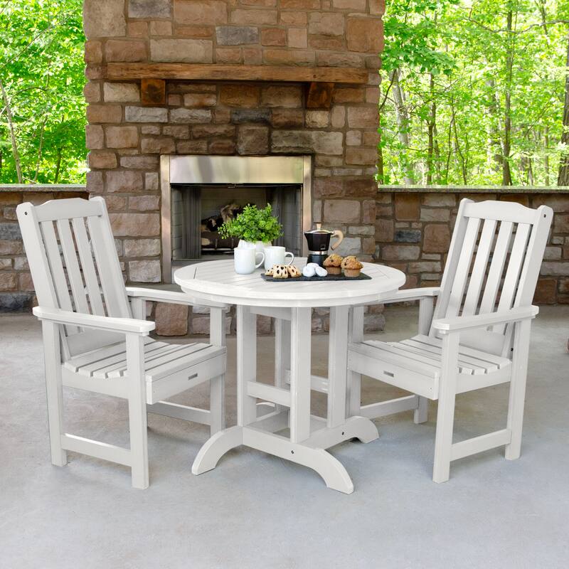 Lehigh 3-Piece Outdoor Dining Set - 36" Round Table, Dining-height