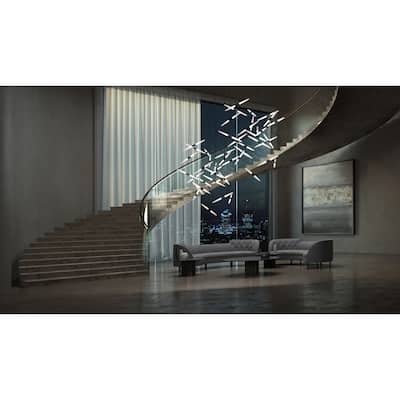 Sonneman Lighting Ballet 24-Light Satin Black Swag LED Pendant