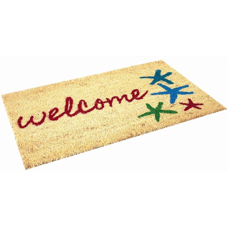 Envelor Sand and Starfish Nautical Coco Welcome Doormat