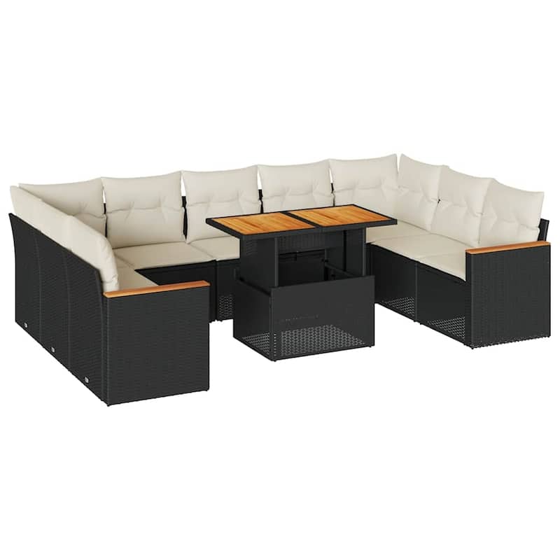 Outdoor Garden Sofa Set with Cushions - 21.7 x 39.4 x 28.7 in