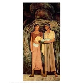 Women With Flowers And Vegetables By Diego Rivera Museum Art Print 28 X 22 In