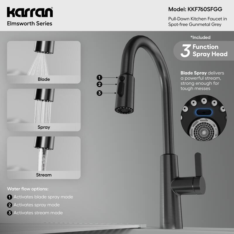 Karran Elmsworth Pull-Down Sprayer Kitchen Faucet