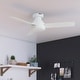 preview thumbnail 1 of 11, Hunter Presto Flush Mount Ceiling Fan w/ Wall Control - Contemporary, Industrial, Scandinavian - LOW PROFILE! 44" - Matte White