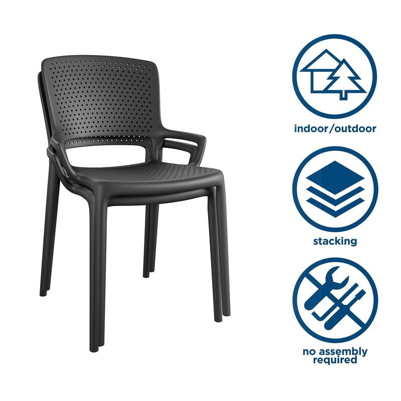 COSCO Outdoor/Indoor Stacking Resin Dining Chair, Set of 2