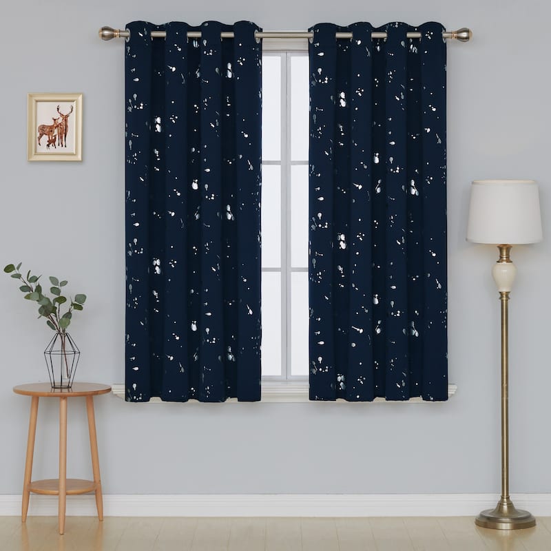 Deconovo Silver Spot 52 Width Curtain Panel Pair (2 Panel)