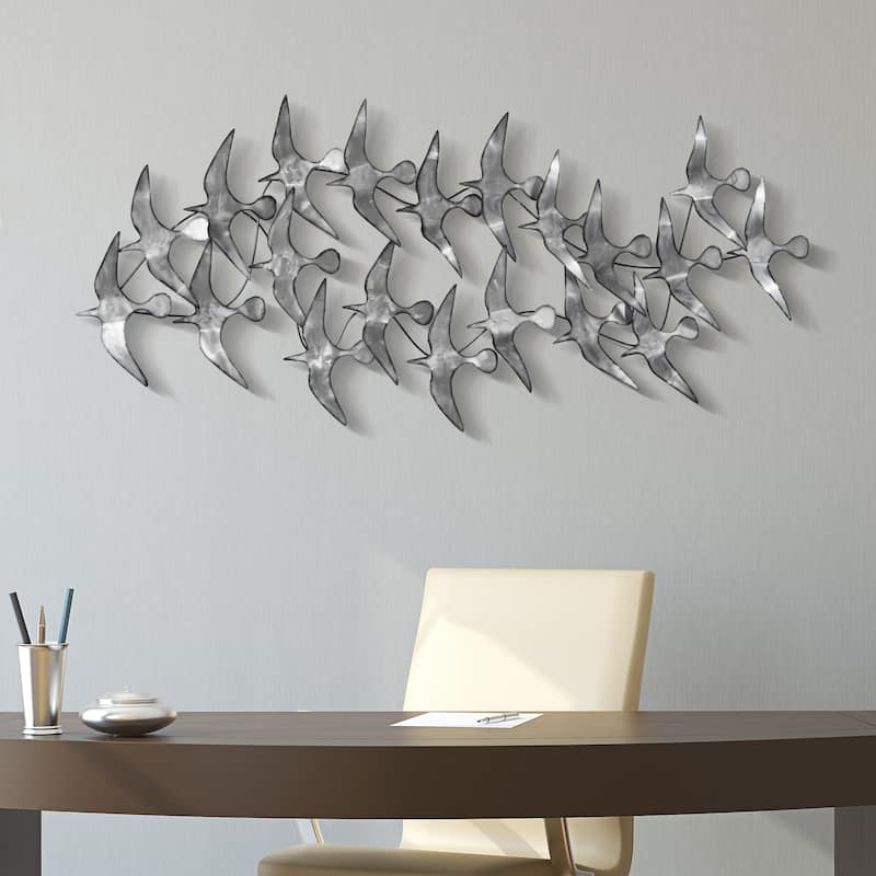 Colorful Hand Painted Etched Metal Wall Sculpture