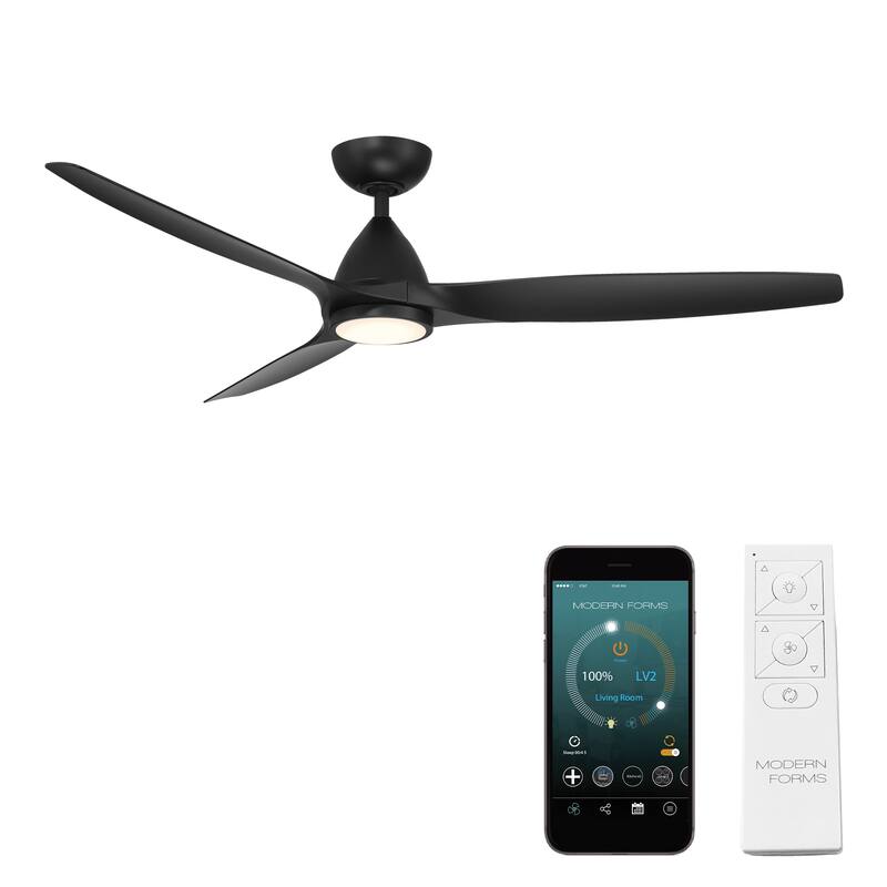 Skylark Indoor/Outoor 3-Blade Smart Fan 3000K LED Kit and Remote - 62 - Matte Black
