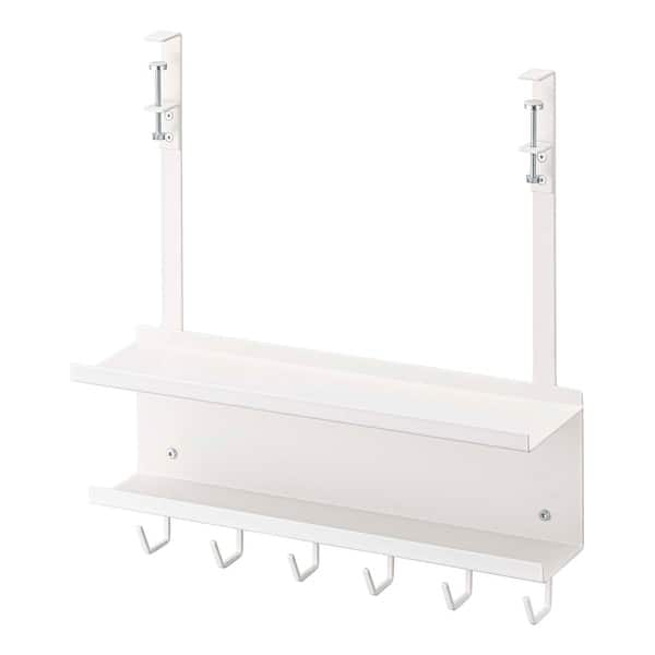 slide 2 of 14, Yamazaki Home Under-Desk Cable and Router Storage Rack, Steel - L 4.53 x W 15.75 x H 16.93 inches White