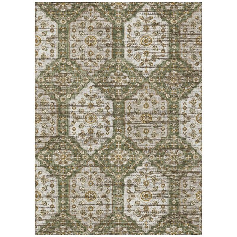 Machine Washable Indoor/ Outdoor Traditional Kiowa Chantille Rug