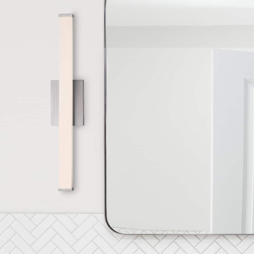 Westinghouse Lighting Dermot One Light 15 Watt LED Indoor Wall Fixture,Selectable, Brushed Nickel Finish, Frosted Acrylic Shade
