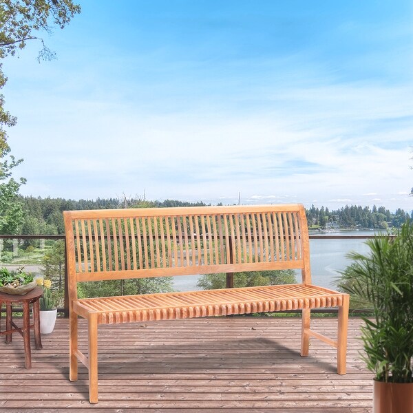 Wooden garden top bench no back