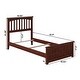 preview thumbnail 6 of 5, Mission Twin XL Foundation Bed Frame with Matching Footboard in Walnut