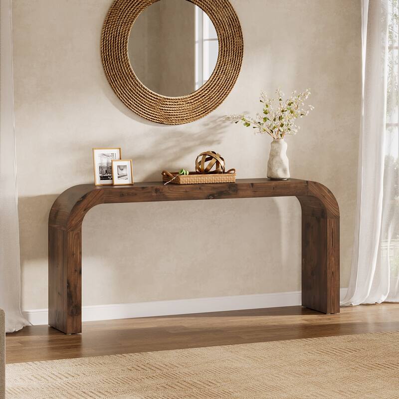 Solid Wood Console Table, 70.87-Inch Farmhouse Sofa Table