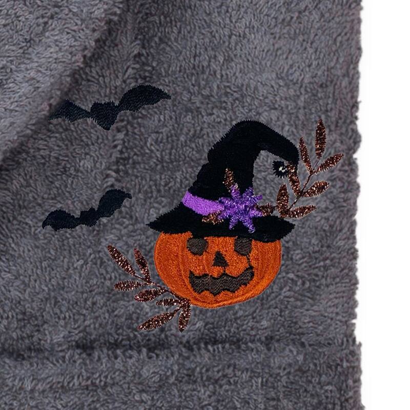 Authentic Hotel and Spa 100% Turkish Cotton Unisex Terry Bath Robe with Pumpkin Head Embroidery