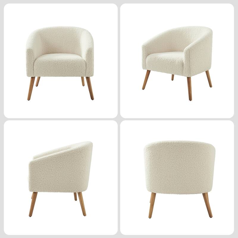 Sheila Modern 31"W Boucle Armchair with Solid Wood Legs by HULALA HOME