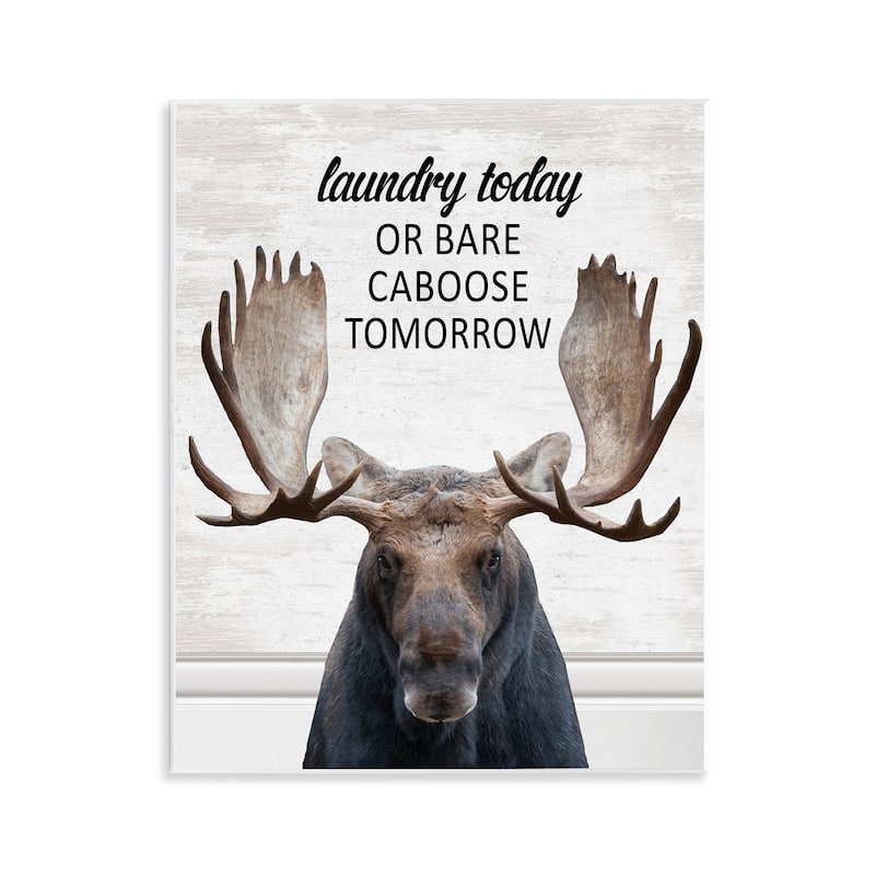 Stupell Laundry Today Bare Caboose Tomorrow Wall Plaque Art Design By Lettered and Lined - 11 x 14