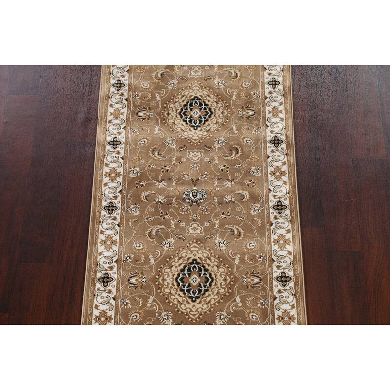 Traditional Brown Floral Oriental Tabriz Area Rug Turkish Carpet