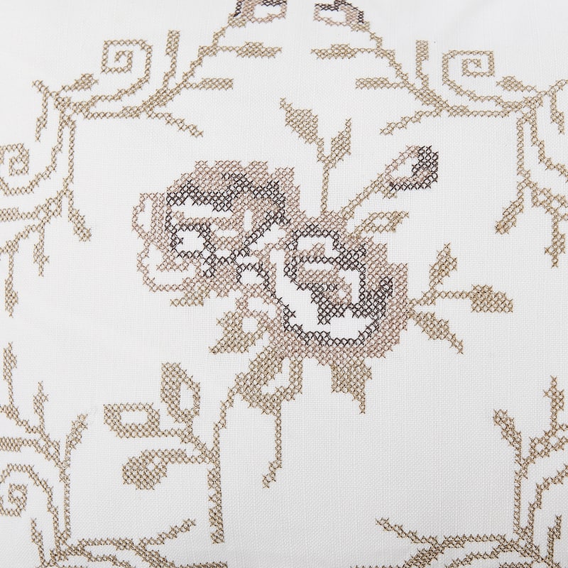 Canvas Pillow Shells with Rose Embellishments (Set of 2), NO INSERT