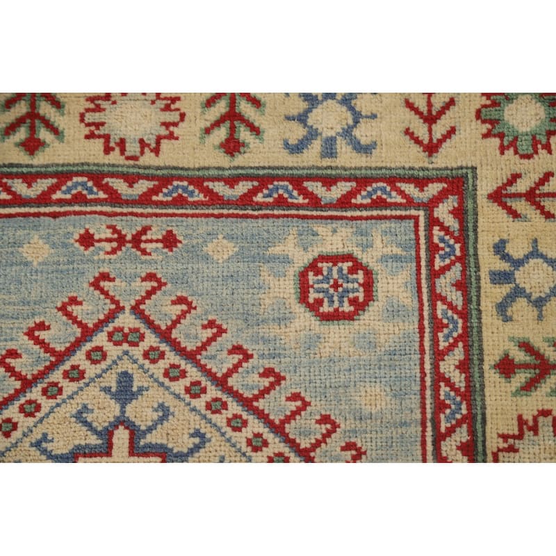 Blue Kazak Runner Rug Handmade Oriental Wool Carpet - 2'8" x 15'8"