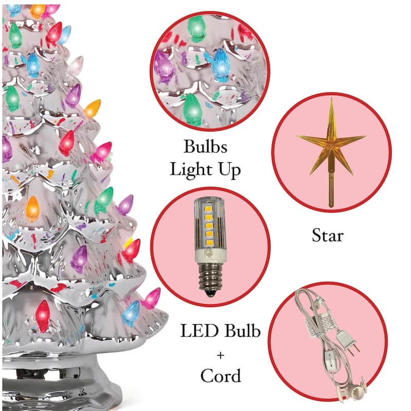 Silver Ceramic Christmas Tree