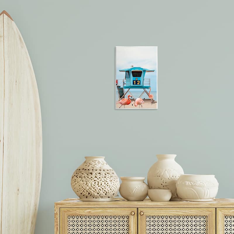 Stupell Beach Shore with Flamingoes Wall Plaque Art Design By Ashley Singleton