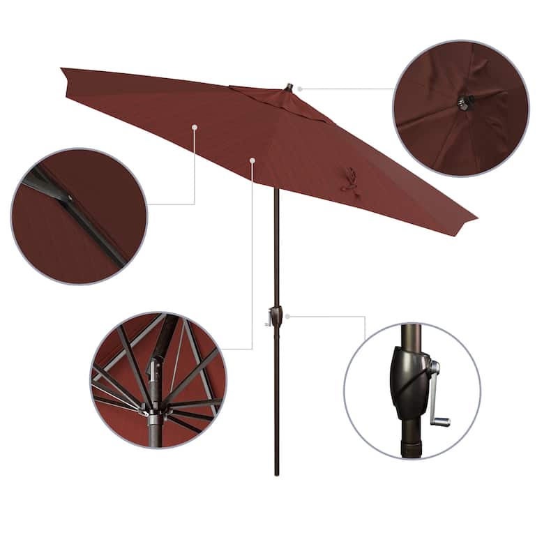 North Bend 9-foot Crank Lift Auto Tilt Patio Umbrella with Outdoor Rated Olefin fabric by Havenside Home